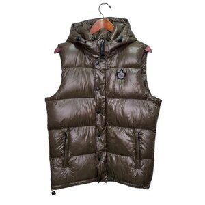 Toboggan Green Hooded Puffer Vest Size Medium Winter Fall Outdoor Unisex
